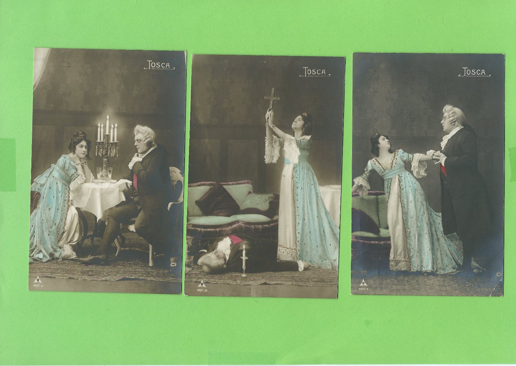 Cartoline postali: 9 seltene Ansichtskarten "Tosca" Anfang 1900 – Usato da Zürich venduto da t24_de