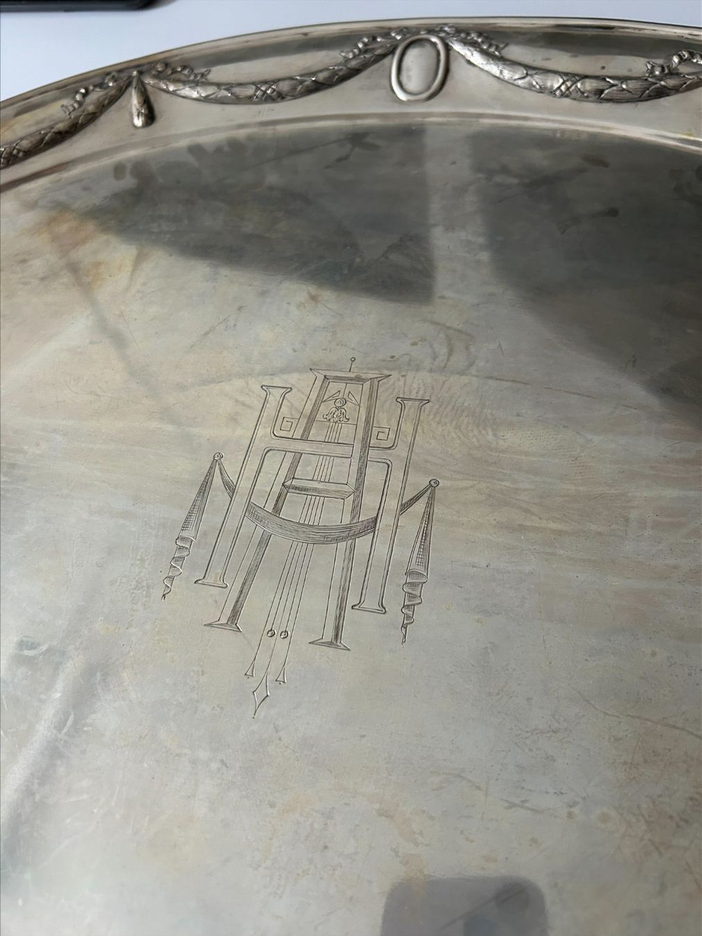 Servierplatten: Silber Servierplatte mit Griffen – Gebraucht aus Brunnen von Kloster_Ingenbohl 2