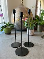 3 piece decorative black steel candlesticks - New!