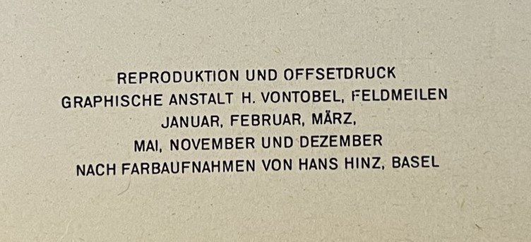 Calendari: Winterthur Versicherungen Kalender 1962 – Usato da Fribourg venduto da Kumpaan 5