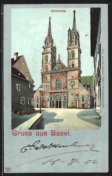 Cartoline postali: AK Basel, Münster mit Strassenpartie – Usato da Berlin venduto da bartko-reher