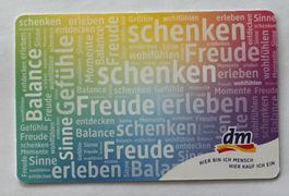 DM Geschenkkarten   ohne Guthaben und für Sammler gedacht.