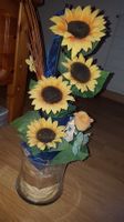 Glasgefãss + künstlichen Sonnenblumen L