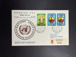SAS Erstflugbrief Genf - Kopenhagen ab UNO 1972