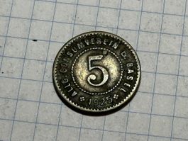 Allg. Consumverein Basel 5 Rappen 1925 