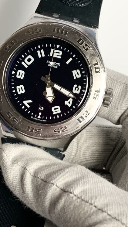 Swatch Armbanduhr Edelstahl schwarz Herrenu 4