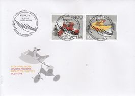 1554+1555 Zwei FDC alte Spielzeuge, 2mal zusammenhängend