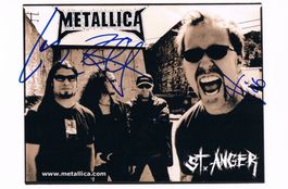 Metallica St. Anger 4 Autogramme signiert Foto 19x27cm