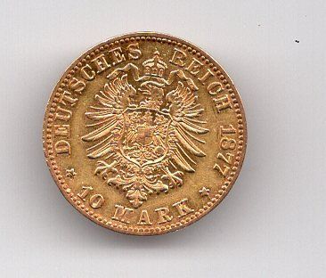 Tutti le monete: (152) Preussen, 10 Mark, 1877, vz/stgl – Usato da Rüthi (Rheintal) venduto da erdnuessli1