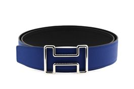 HERMES H Gürtel Mykonos Blau 95cm 38mm *T703