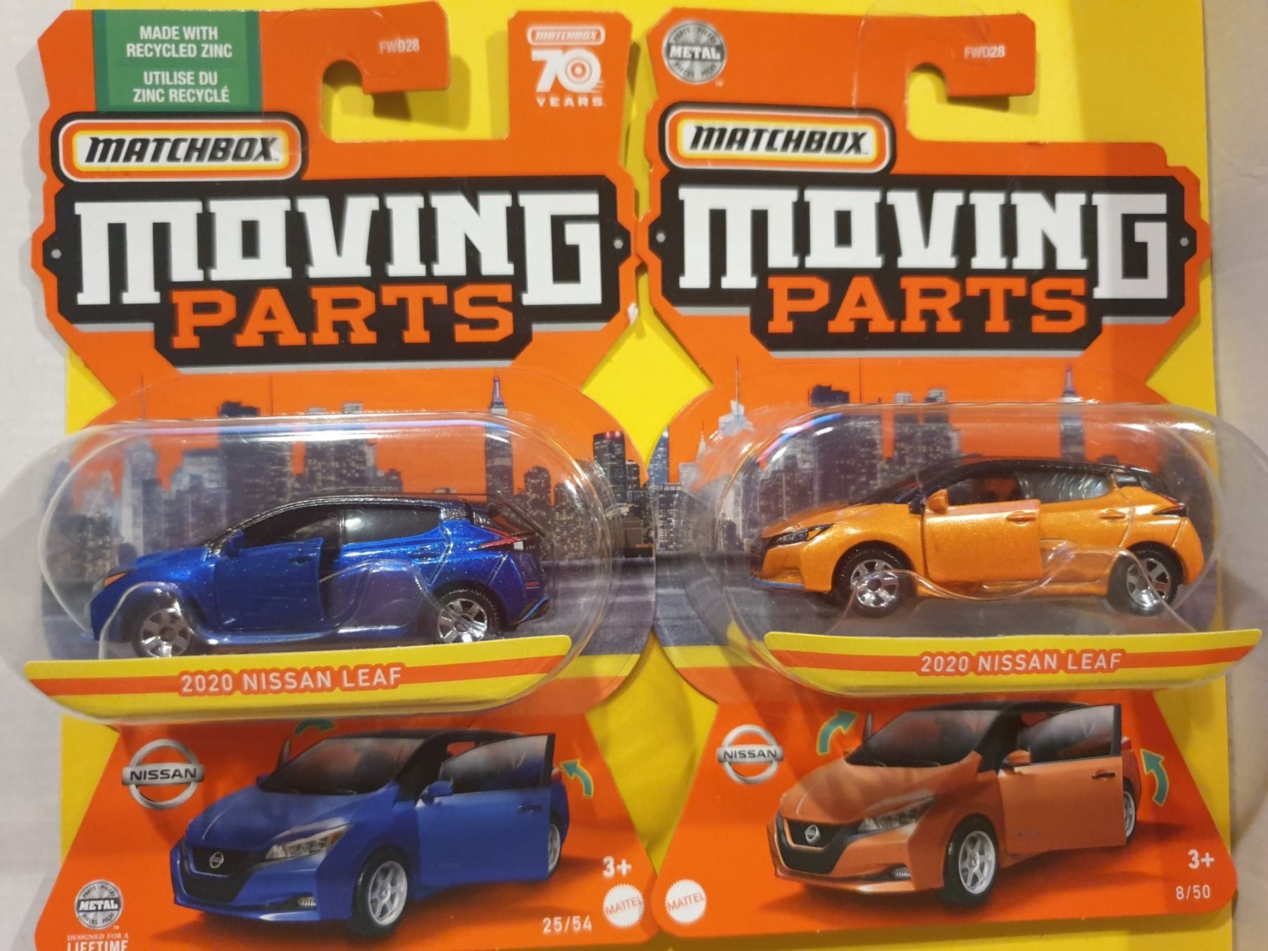 Matchbox Modellini d'auto: 2 x Matchbox 2020 NISSAN LEAF – Nuovo e nell'imballaggio originale da Oftringen venduto da Rotor 3