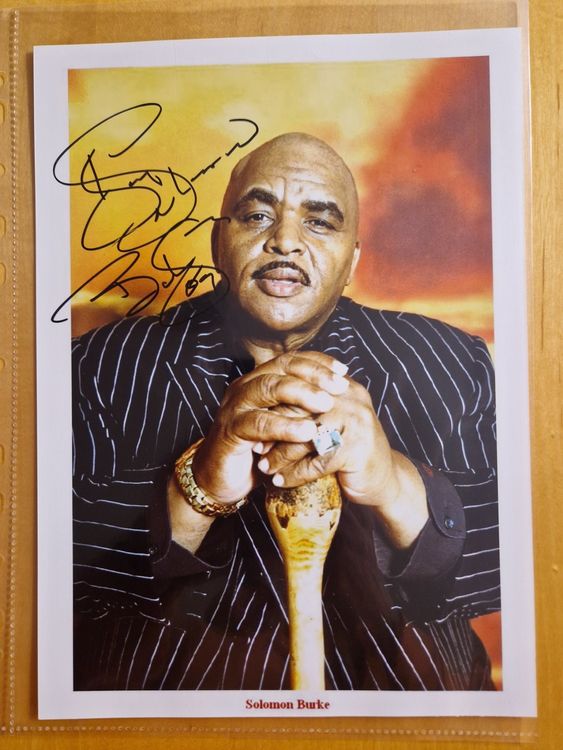 Solomon burke original autogramm auf grossfoto in farbe kaufen auf