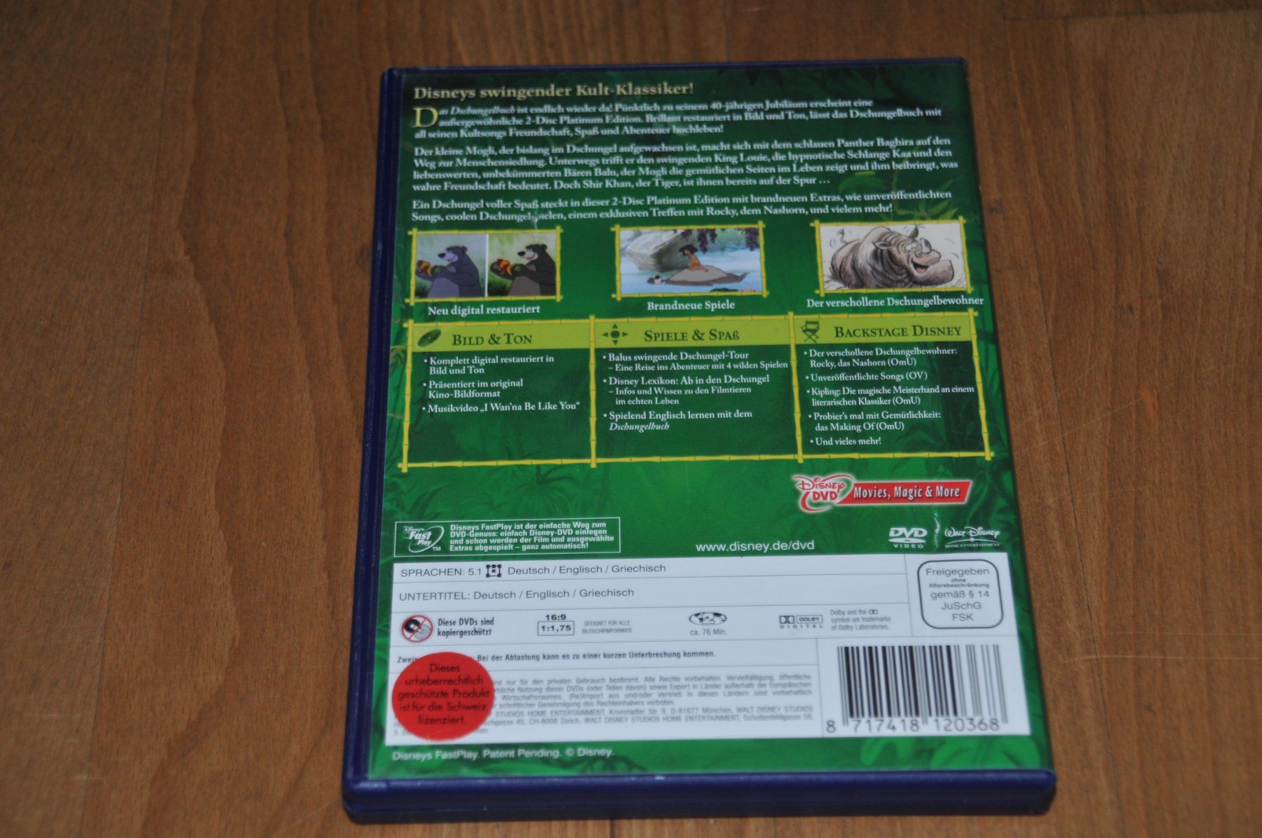 Tutti i DVDs: Das Dschungelbuch - Walt Disney - 2 Disk Platinum Edition – Usato da Winterthur venduto da Schwestere 3