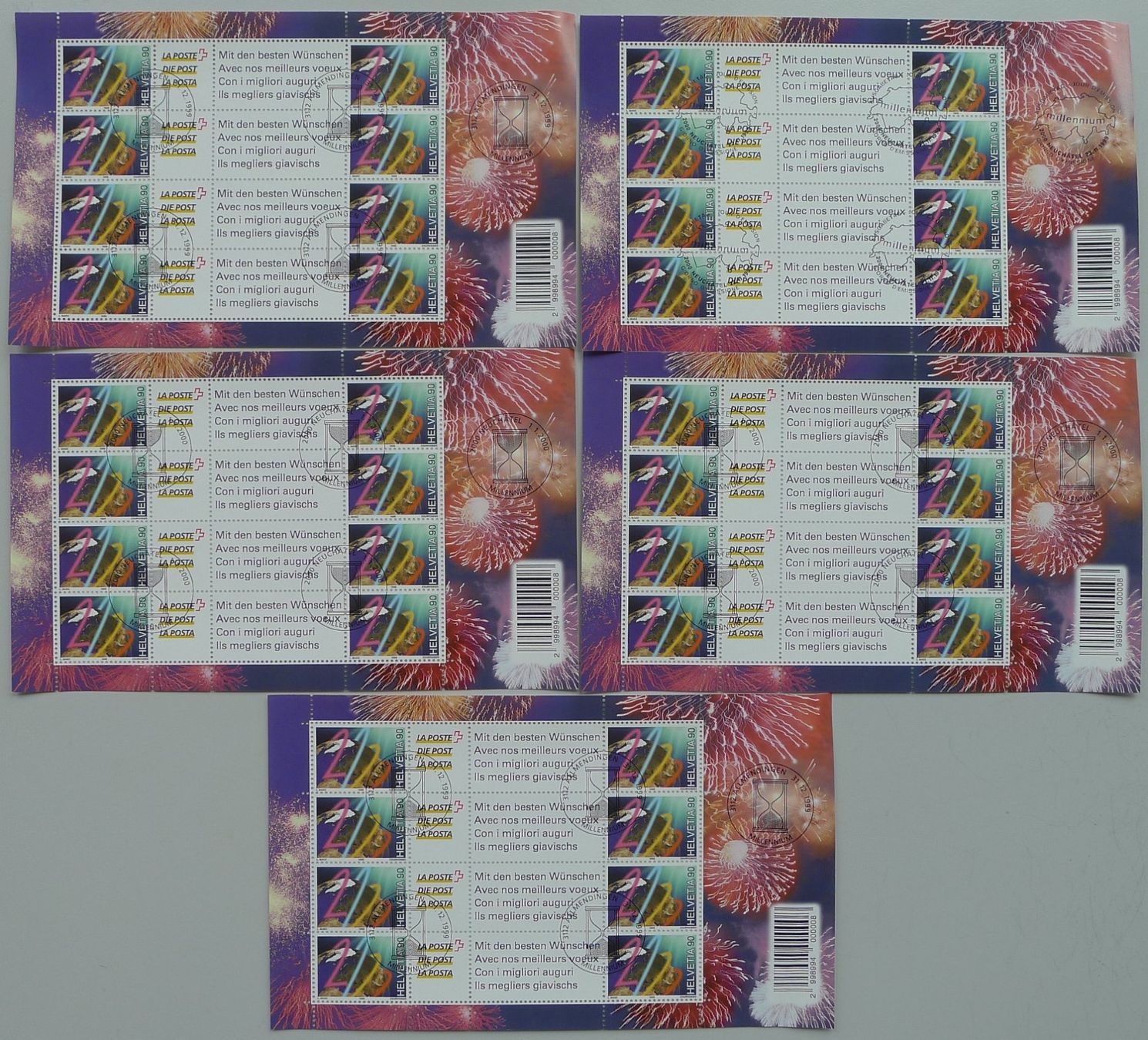 Tutti i francobolli: 1997-2003, Sammlung: 45 Kleinbogen, günstig ! – Usato da Sursee venduto da Luzernerraute 7
