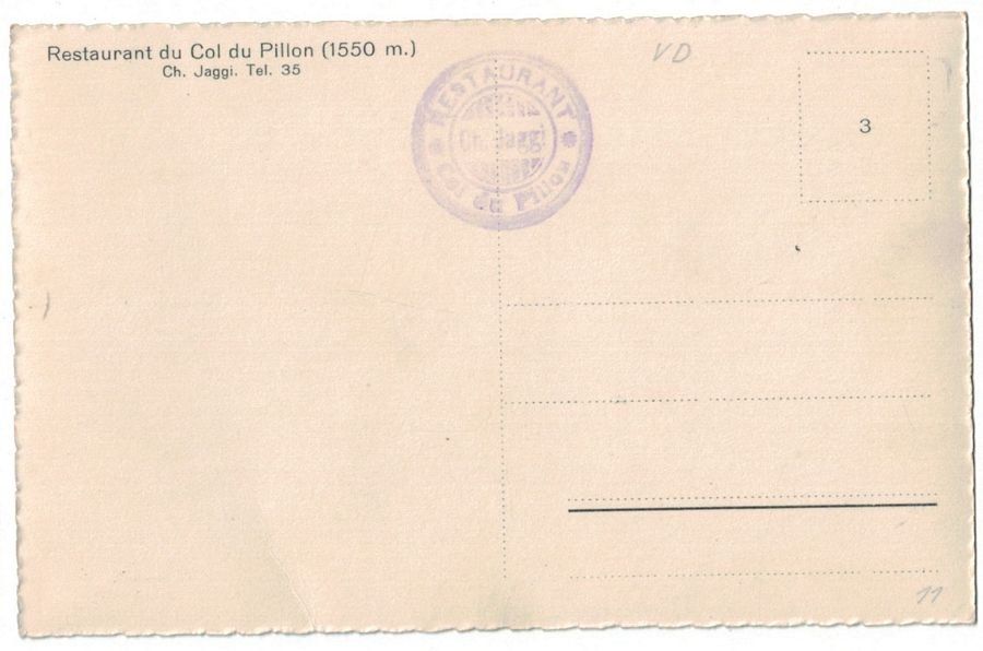 Cartoline postali: Col du Pillon, Restaurant, avec cachet "Ch. Jaggi" – Usato da Frauenfeld venduto da POML 1