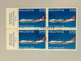 1972, Pro Aero, 4er Block, ET Stempel