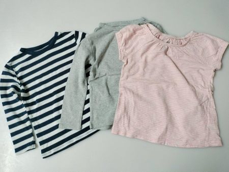 2x Langarm-Shirt, 1x Kurzarm-Shirt Mädchen Grösse 110/116