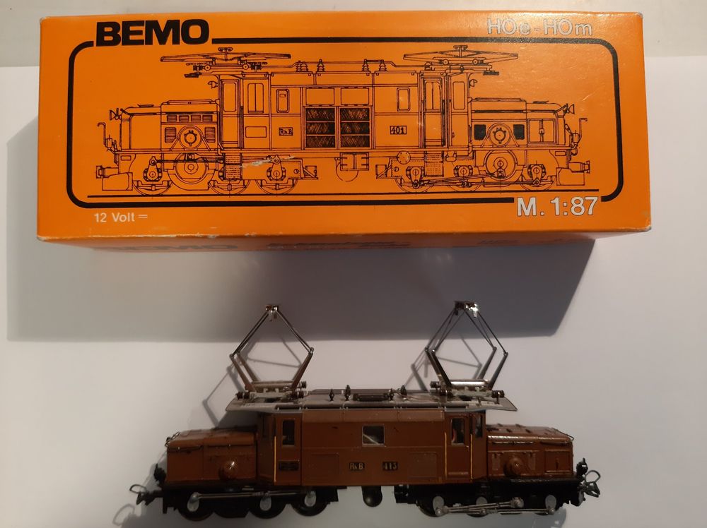 Bemo Modelleisenbahnen: Bemo H0m 1255 121 RhB Ge 6/6 I 413 Krokodil digitalisiert – Gebraucht aus Thun von Schwarzsee48