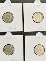 USA  -4- Stück   10 Cents 1961 bis 1963  Silber