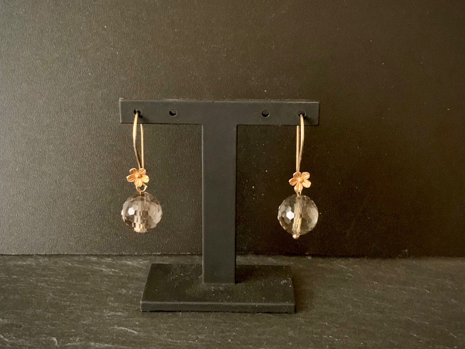 Orecchini pendenti & Orecchini a lobo: Rauchquarz Ohrringe Silber Vergoldet – Nuovo e nell'imballaggio originale da Rüschlikon venduto da ThereseJewelryDesign