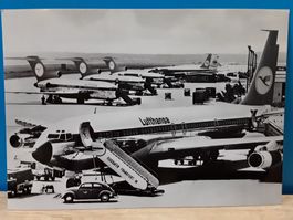 Lufthansa s/w Postkarten __1 x original und 1 x retouschiert