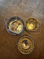 Schälchen Set versilbert mit Griff und Fuss 3 Teilig