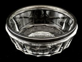 Coupe saladier cristal taillé col argent Kristall schale