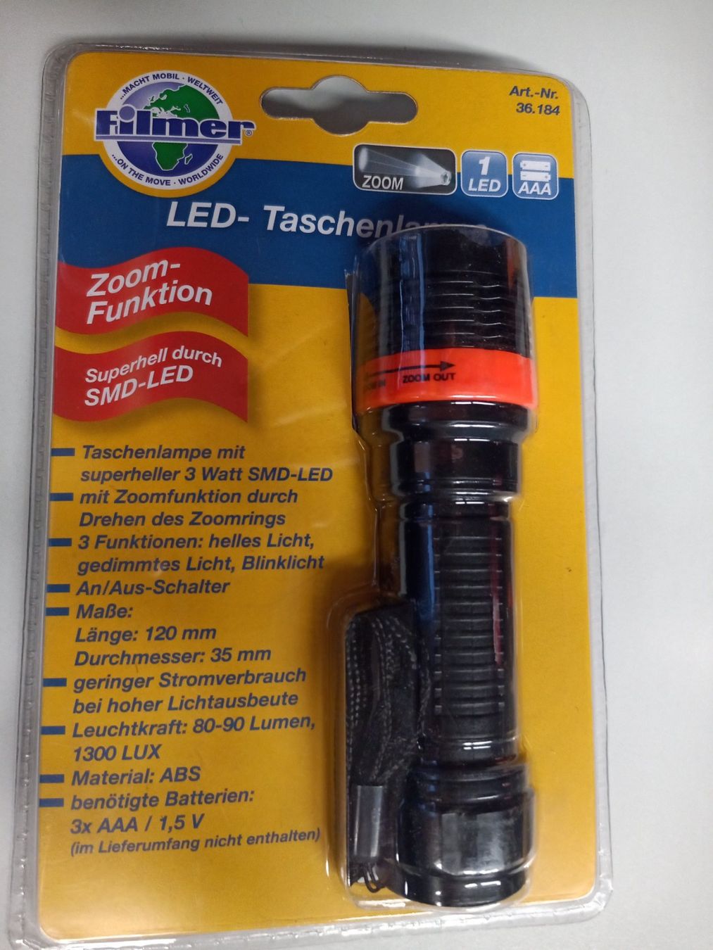 Lampade: Taschenlampe LED – Nuovo e nell'imballaggio originale da Oberegg venduto da A-Z.Handel.Loehrer