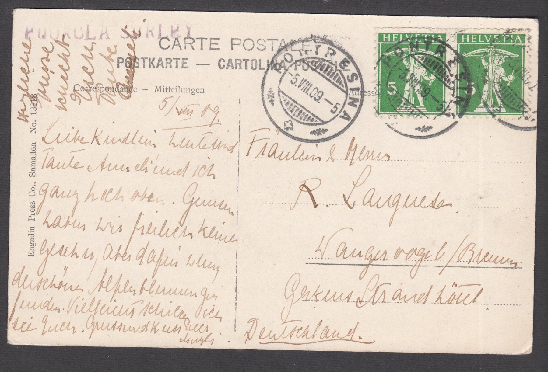 Cartoline postali: Originale alte Ansichtskarte Fuorcla Surlej mit Gemsen! – Nuovo (secondo la descrizione) da Brienz BE venduto da Diliplunz 3