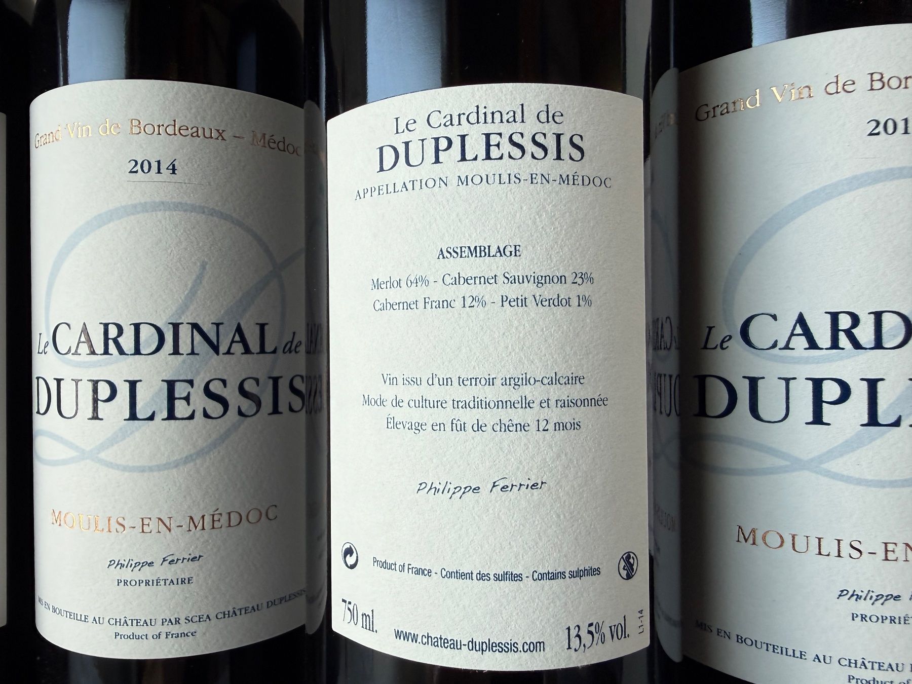 Vins: 5 Flaschen Rotwein Le Cardinal de Duplessis 2014 – Neuf avec emballage d'origine à Wöschnau par Vinsale 5