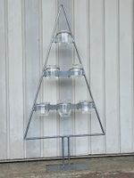 DEKO Metall Tannenbaum mit 6 Stk. Windlichtgläser, 80cm Hoch