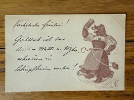Antike Postkarte, Bärenkarte, gelaufen, 1897