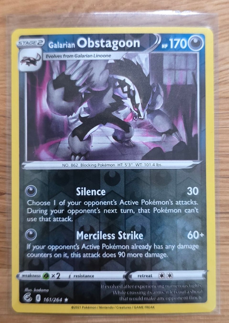 Pokémon Carte collezionabili: Galarian Obstagoon 161/264 – Nuovo (secondo la descrizione) da Arbon venduto da Twist05