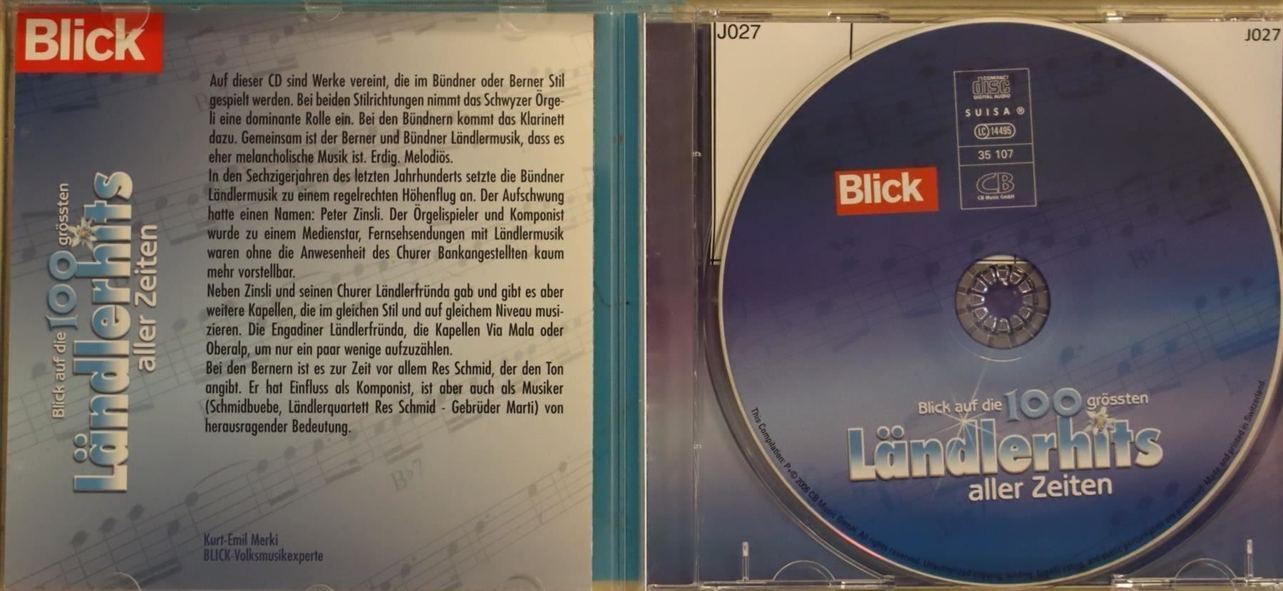 CD: Blick Auf Die 100 Grössten Ländlerhits – Usato da Luzern venduto da CONTENTI 1
