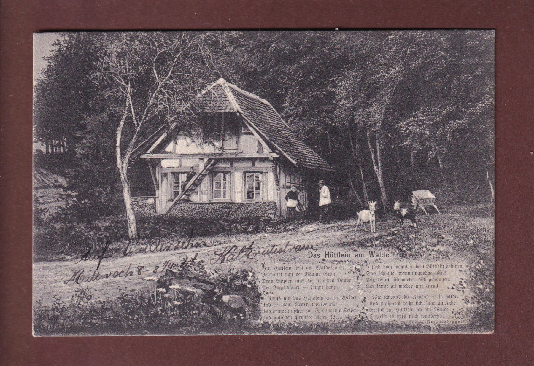 Cartoline postali: Das HÜTTLEIN am Walde - 1906 – Usato da Pully venduto da nicecards