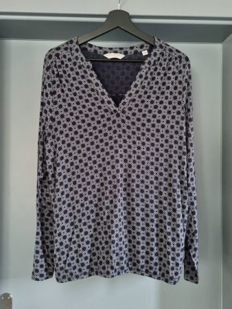 Gr. 42 Bluse dunkelblau gemustert