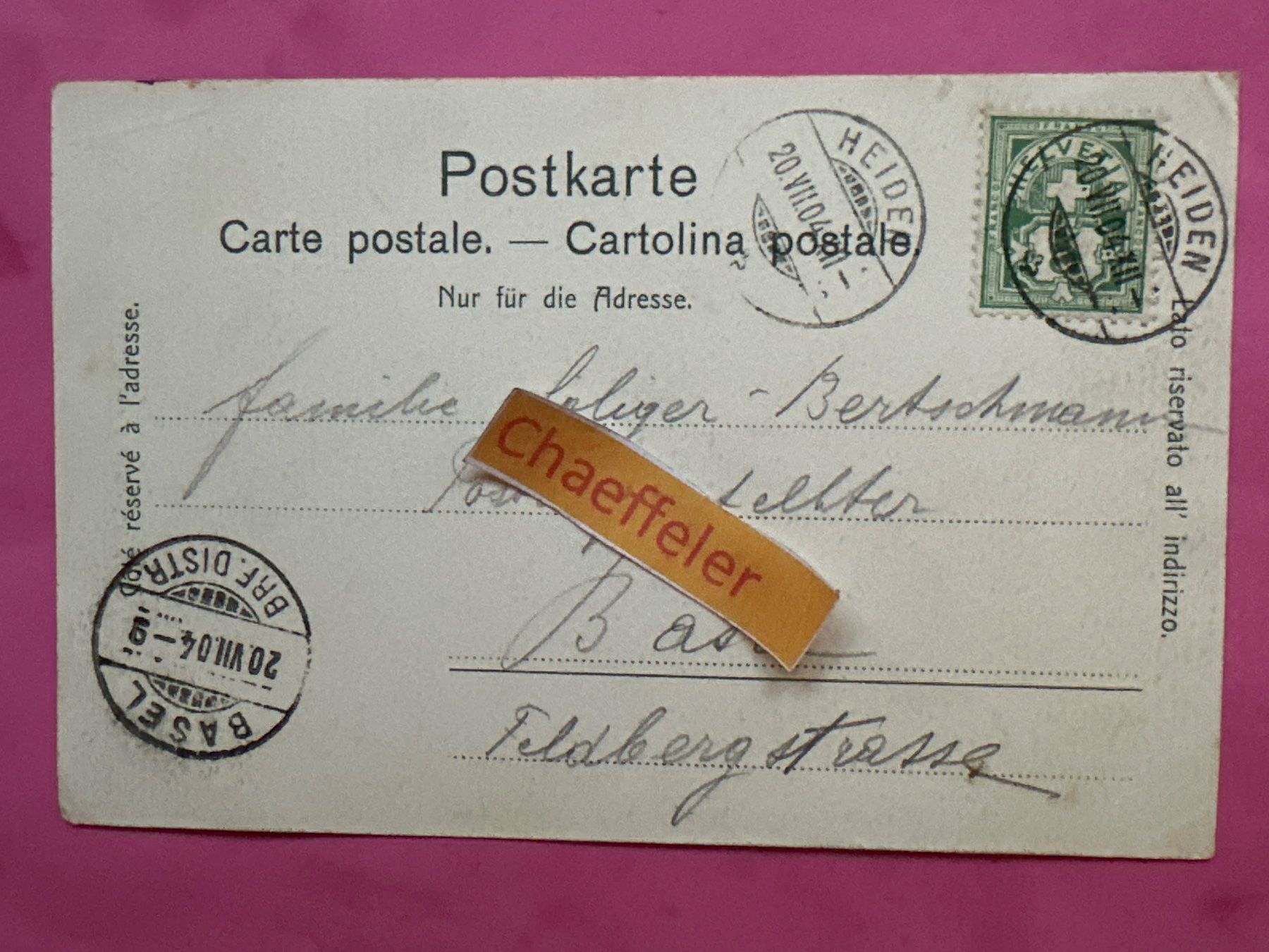 Cartes postales: 1904 Heiden Waldpark – D'occasion à Zürich par Chaeffeler 1