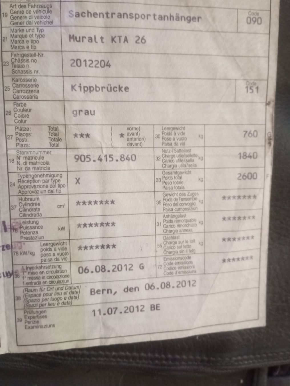 Autoribaltabili: Elektr.Kippanhänger – Usato da Sissach venduto da Cheky 5