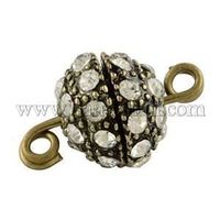 Magnetverschluss Strass 18x10mm altgold