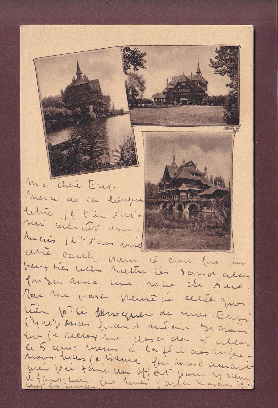 Cartoline postali: PROMENTHOUX - 3 images - 1927 // pli d'angle // – Usato da Pully venduto da nicecards