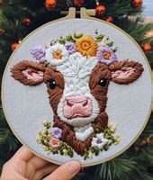 DIY-Stickerei-Set-Hochlandkuh-Geschenk-Dekoration-Sticken
