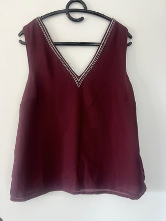 Bluse mit tiefem V Ausschnitt Gr. 40