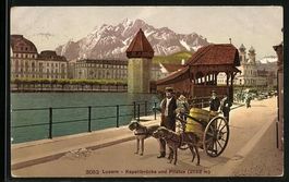 Luzern, Kapellbrücke mit Sanitätshunde