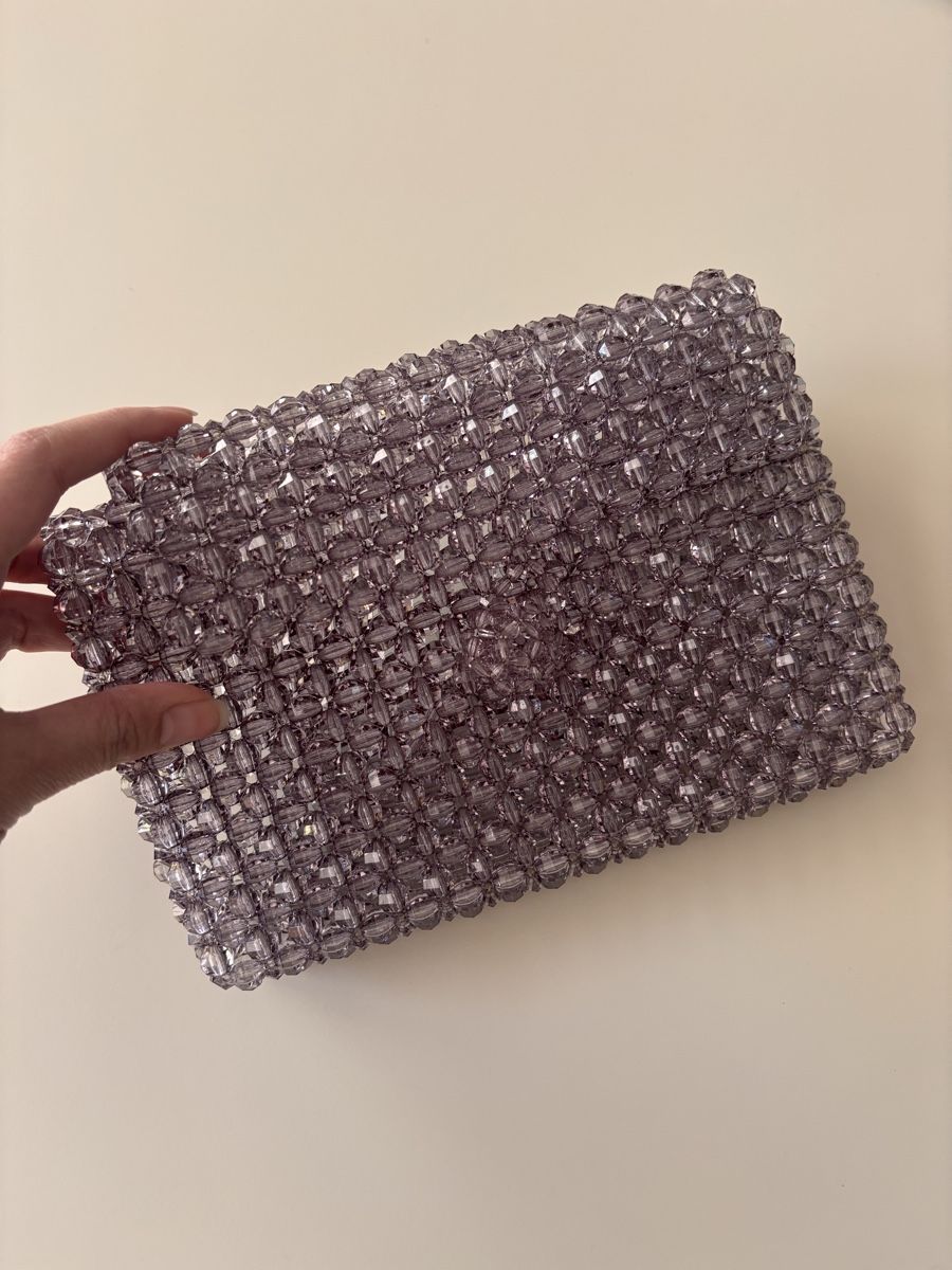 Taschen für Damen: Handmade Perlen-Handtasche, Grau – Neu (gemäss Beschreibung) aus Horgen von tha_h6cv 5