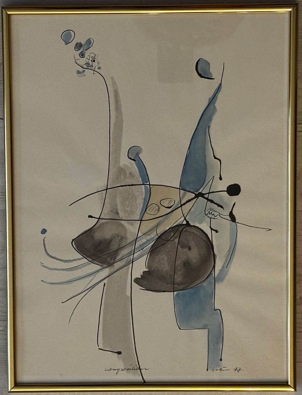 Dipinti: Aquarell abstrakte Komposition, signiert – Usato da Rütihof venduto da til_68lp 1