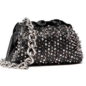 PINKO Mini Chain Clutch Framed Schwarz Nieten NEU