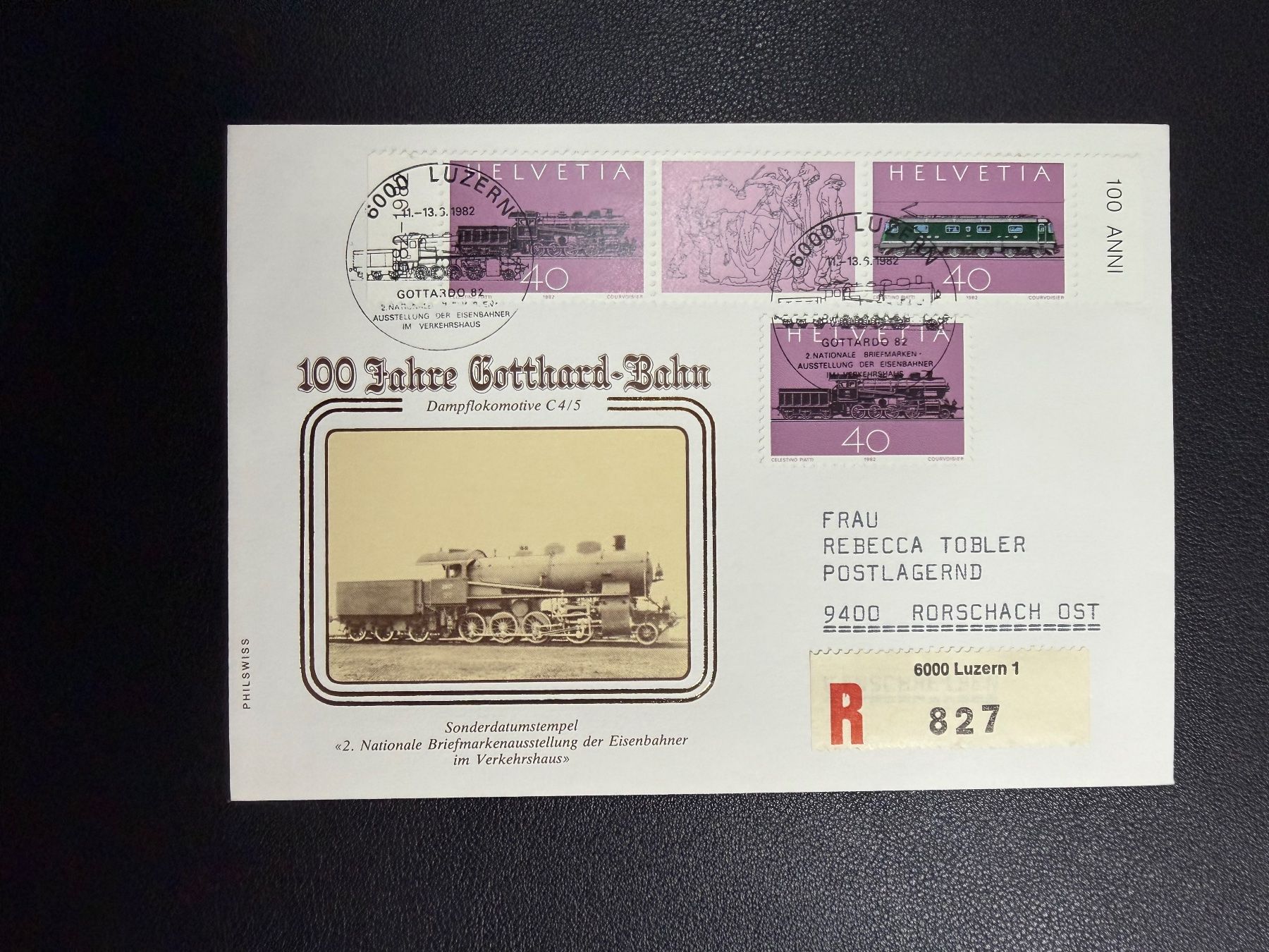 Timbri: 2. Nationale Briefmarkenausstellung der Eisenbahner 1982 – Usato da oberrüti venduto da jeanmei