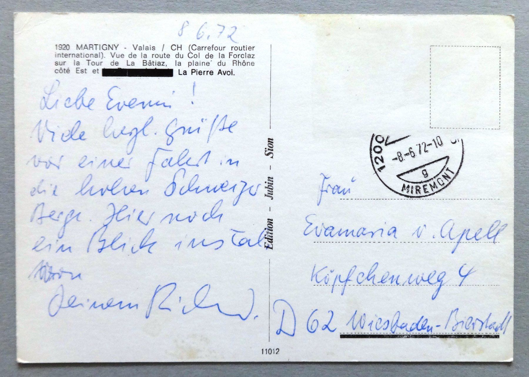 Cartes postales: Martigny, Valais – Défectueux à Fétigny par Billy2miny 1