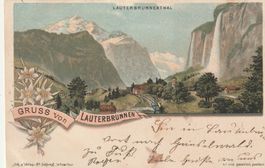 AK  Gruss von Lauterbrunnen Litho 1899