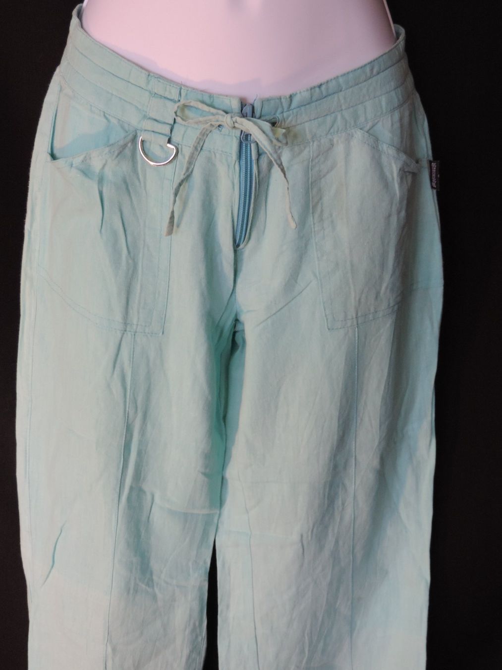 Pantaloni: pantalon lin droit léger turquoise – Usato da Genève venduto da Axelle333 2